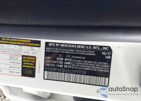 2018 Mercedes-Benz Amg C 43 4Matic from USA, damaged, VIN 55SWF6EB6JU249958